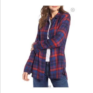 Nwt- Treasure and Bond Buffalo Blue Plaid Flannel
